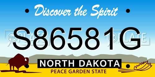 S86581G North Dakota License Plate