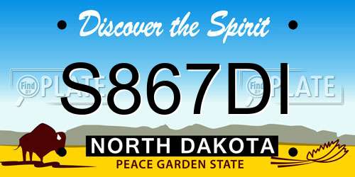 S867DI North Dakota License Plate