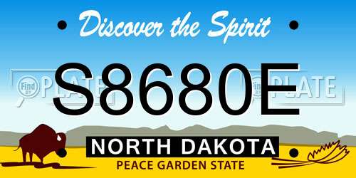 S8680E North Dakota License Plate