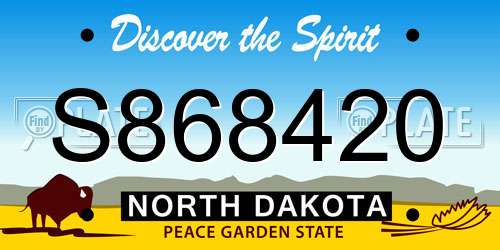 S868420 North Dakota License Plate