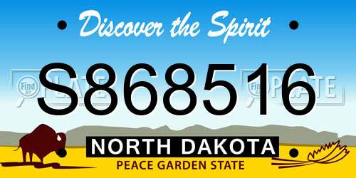 S868516 North Dakota License Plate