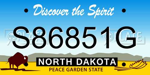 S86851G North Dakota License Plate