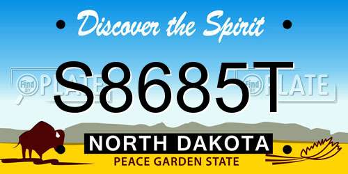 S8685T North Dakota License Plate