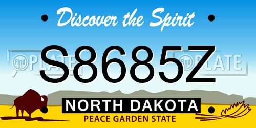 S8685Z North Dakota License Plate