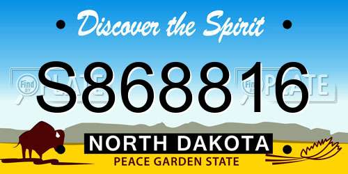 S868816 North Dakota License Plate
