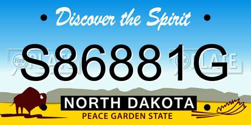 S86881G North Dakota License Plate