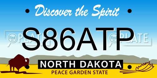 S86ATP North Dakota License Plate