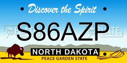 S86AZP North Dakota License Plate
