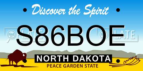 S86BOE North Dakota License Plate