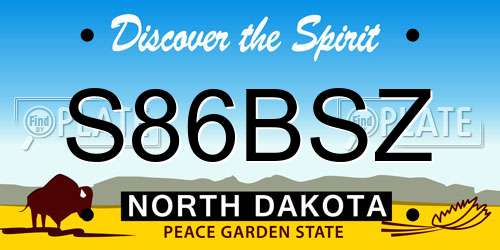 S86BSZ North Dakota License Plate