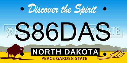 S86DAS North Dakota License Plate
