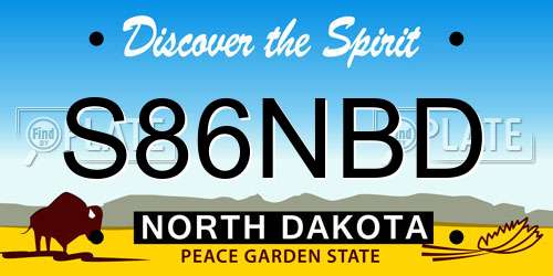S86NBD North Dakota License Plate