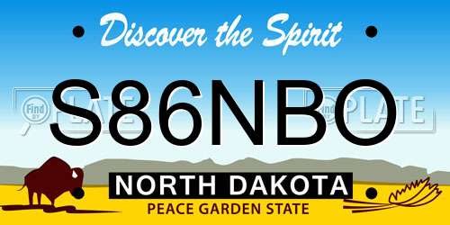 S86NBO North Dakota License Plate