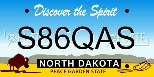 S86QAS North Dakota License Plate