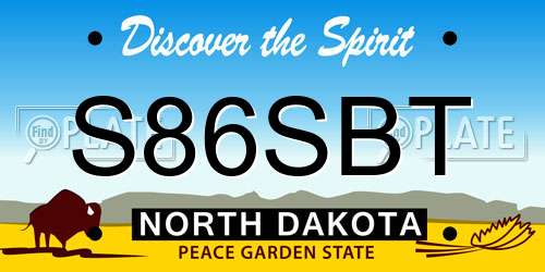 S86SBT North Dakota License Plate