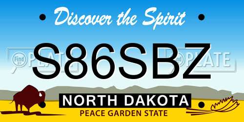 S86SBZ North Dakota License Plate