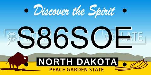 S86SOE North Dakota License Plate