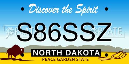 S86SSZ North Dakota License Plate