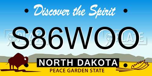 S86WOO North Dakota License Plate