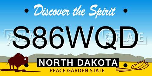 S86WQD North Dakota License Plate