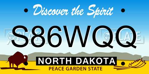 S86WQQ North Dakota License Plate