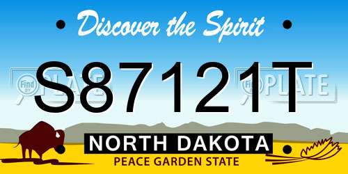 S87121T North Dakota License Plate