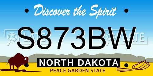 S873BW North Dakota License Plate