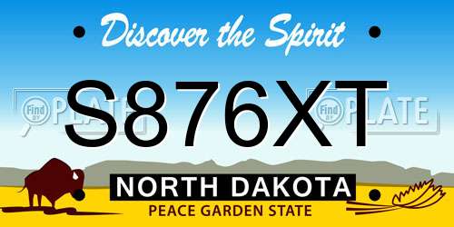 S876XT North Dakota License Plate