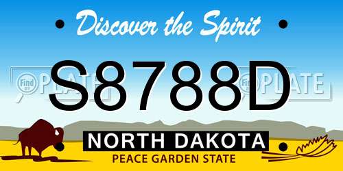 S8788D North Dakota License Plate