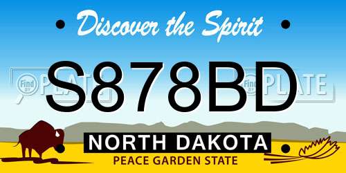 S878BD North Dakota License Plate