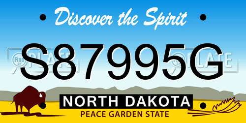 S87995G North Dakota License Plate