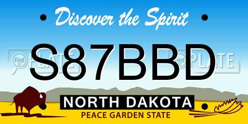 S87BBD North Dakota License Plate