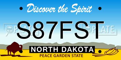 S87FST North Dakota License Plate