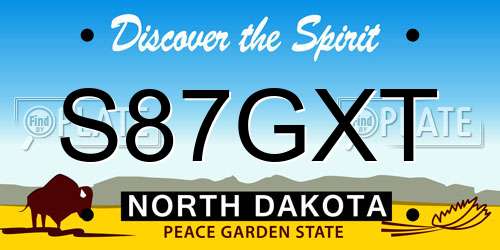 S87GXT North Dakota License Plate