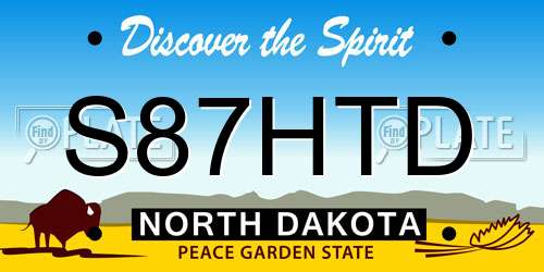 S87HTD North Dakota License Plate