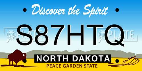 S87HTQ North Dakota License Plate