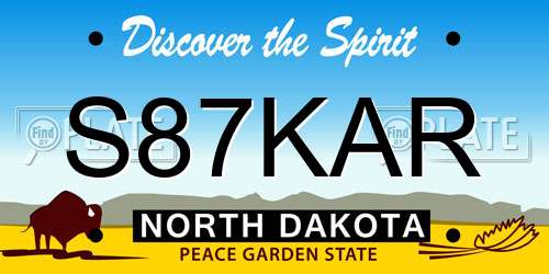 S87KAR North Dakota License Plate