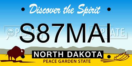 S87MAI North Dakota License Plate