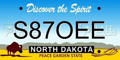 S87OEE North Dakota License Plate