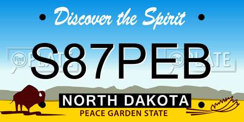 S87PEB North Dakota License Plate