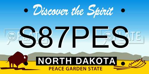 S87PES North Dakota License Plate