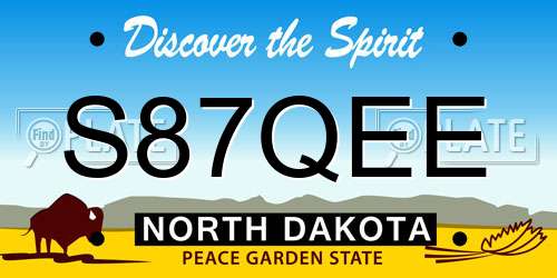 S87QEE North Dakota License Plate