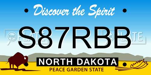 S87RBB North Dakota License Plate