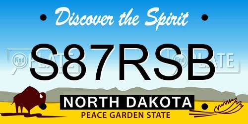 S87RSB North Dakota License Plate