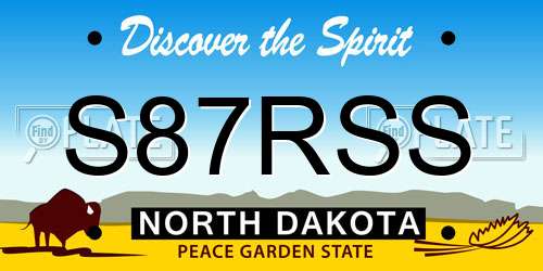 S87RSS North Dakota License Plate