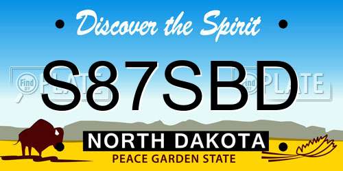 S87SBD North Dakota License Plate