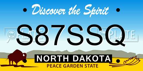 S87SSQ North Dakota License Plate
