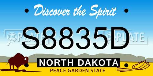 S8835D North Dakota License Plate