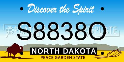 S8838O North Dakota License Plate
