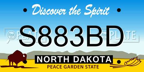 S883BD North Dakota License Plate